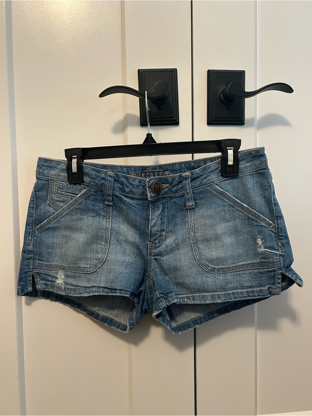 Decree Light Blue Distressed Denim Cutoff Shorts